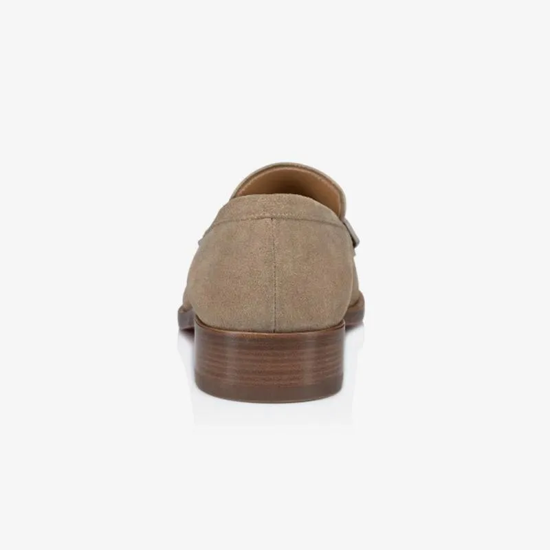 Suede Leather Sliver Pin Loafers